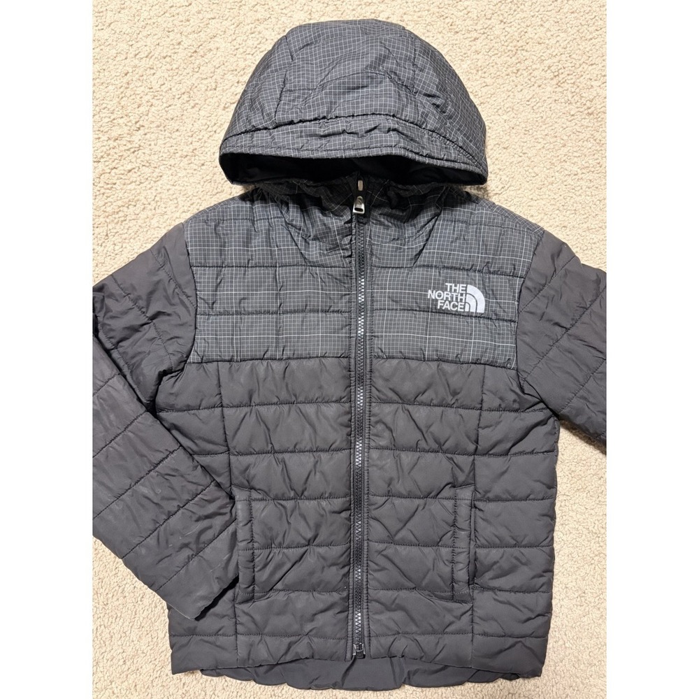 The North Face Kids' Boys Reversible Perrito Hooded Jacket, XS (6) Black/Gray - Picture 3 of 16
